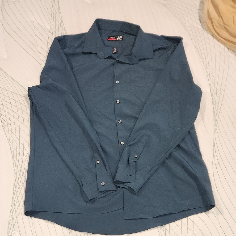 JF J.Ferrar Emerald Green Casual Button Down Shirt Long Sleeves